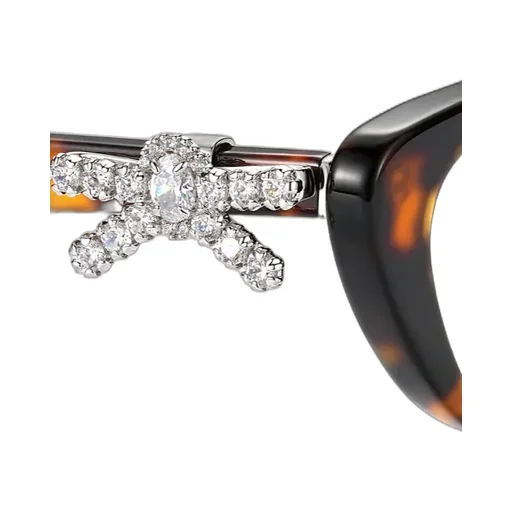 Gemstone Bowknot Glasses Side Bow / Brw