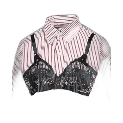 Trompe L'oeil Button Down Woven / Wht