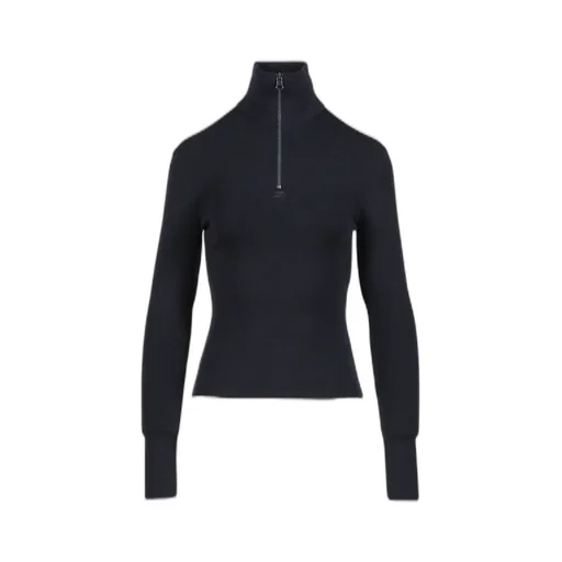 Zipped Mockneck Sweater / Nvy