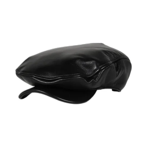 Newsboy Cap Leather / Black