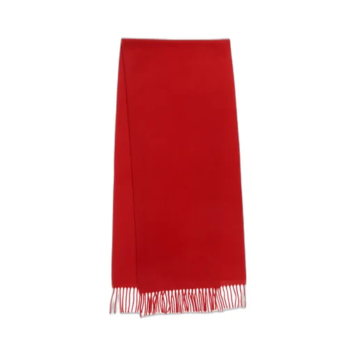 Embroidered Fringed Scarf/Red