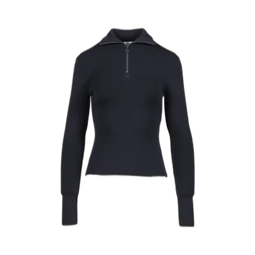 Zipped Mockneck Sweater / Nvy
