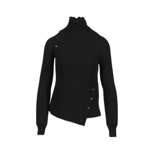 Oblique Butonned Sweater / Blk