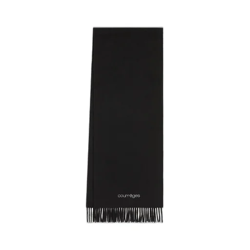 Embroidered Fringed Scarf / Blk