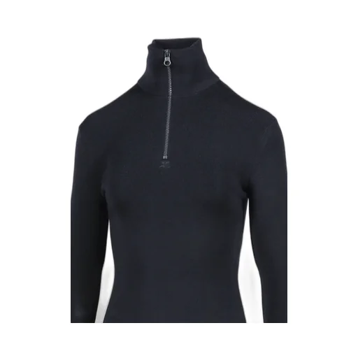Zipped Mockneck Sweater / Nvy