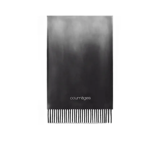Embroidered Fringed Scarf / Blk