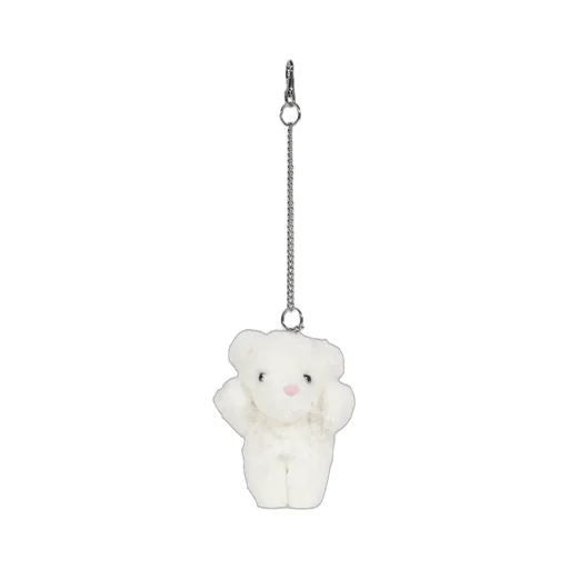 Teddy Bear Keychain ​​Woven / Wht