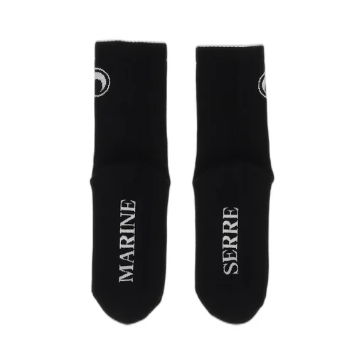 Moon Logo Knit Ankle Socks / Blk