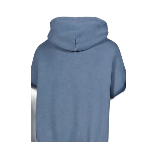 Os Shoulderless Hoodie Cut Av-Logo Blue / Blu