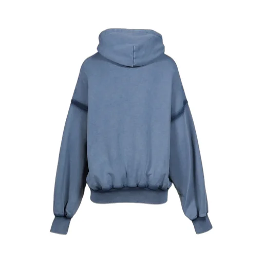 Os Shoulderless Hoodie Cut Av-Logo Blue / Blu