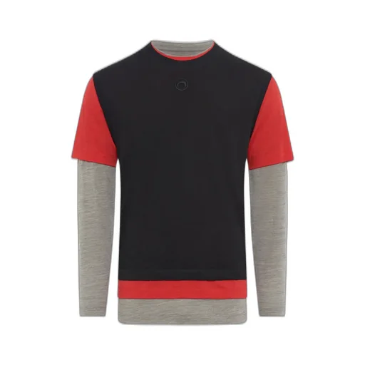 Merino Jersey Three T-Shirts Set / Gry/Red/Blk