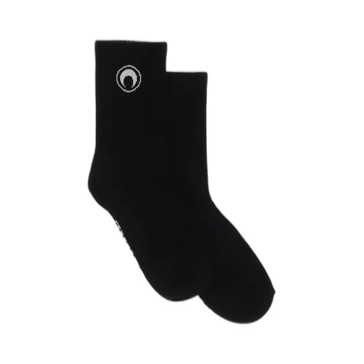 Moon Logo Knit Ankle Socks / Blk