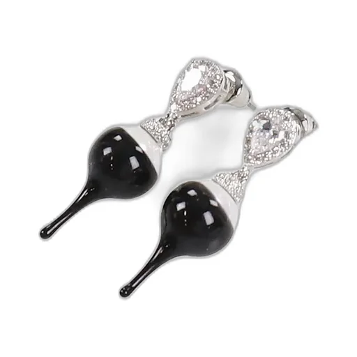 Pearl Drop Earring / Slvblk