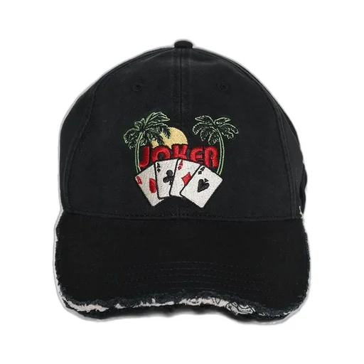 Martine Rose Palm-Tree Embroidered Frayed Brim Cap