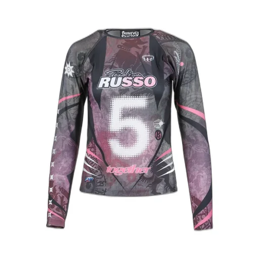 Printed Long Sleeve Fitted Top / Camo