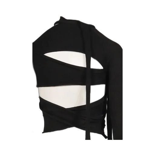 Cut-Out Knit Long Sleeve / Black