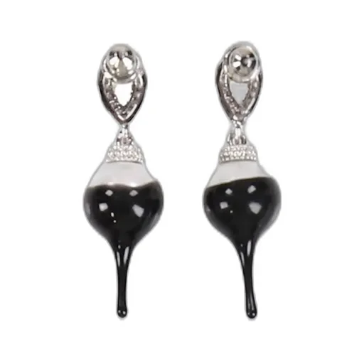 Pearl Drop Earring / Slvblk