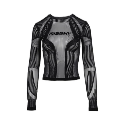 Flock Mesh Sport Longsleeve Top / Blk