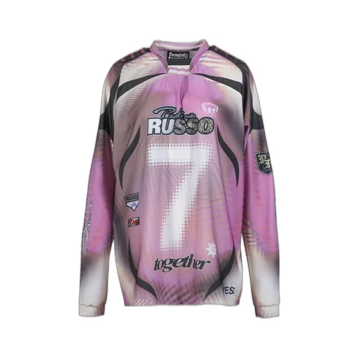 Printed Long Sleeve Sports Top / Pink