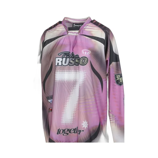 Printed Long Sleeve Sports Top / Pink