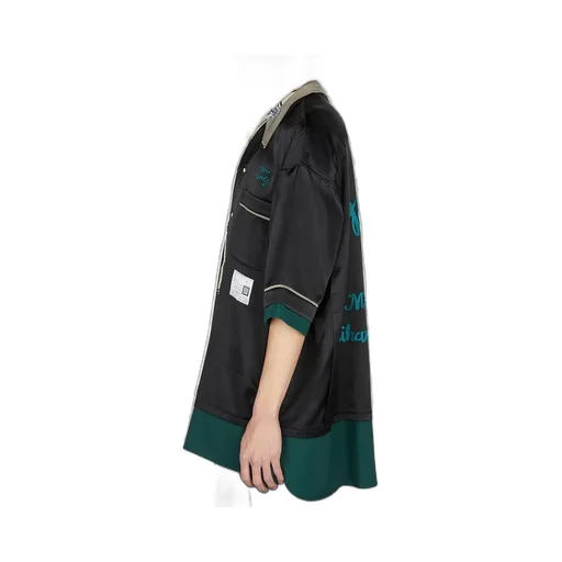 Maison Mihara Yasuhiro Logo-Patch Short-Sleeved Bowling Shirt