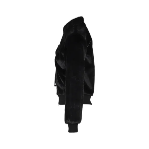 Fleece Appliqu_ Zipup Jacket / Blk