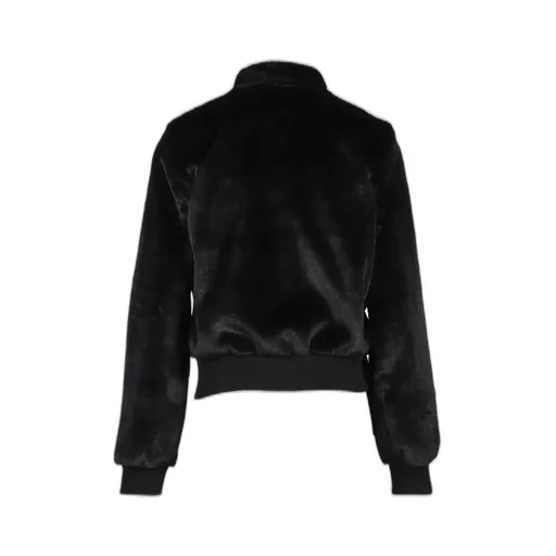Fleece Appliqu_ Zipup Jacket / Blk