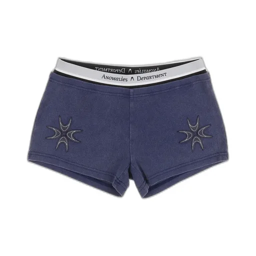 Double Waist Retro Sports Shorts / Grayish Blue