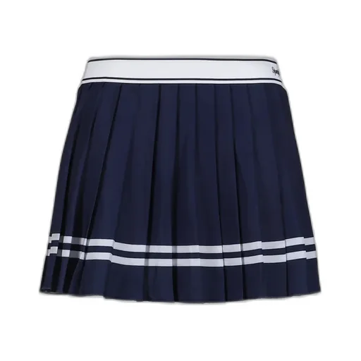 Italic Logo Pleated Skirt / Dark Nvy
