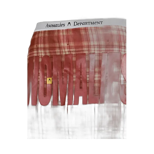 Plaid Fake Two-Piece Printed Short Skirt / Red