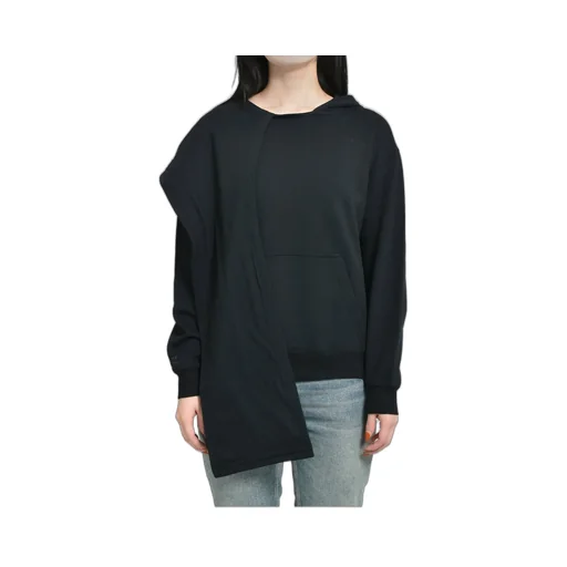 Scarf Embroidered Hoodie / Blk
