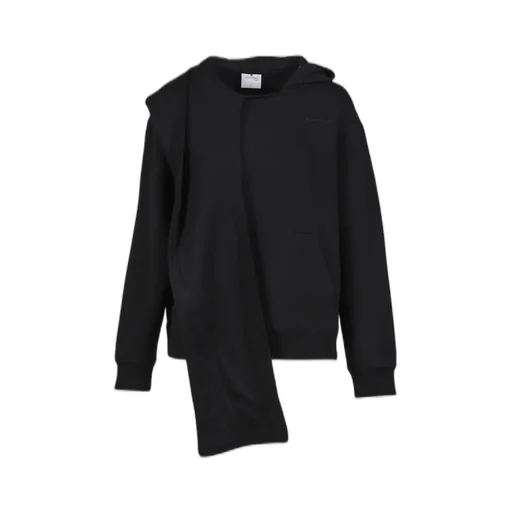Scarf Embroidered Hoodie / Blk
