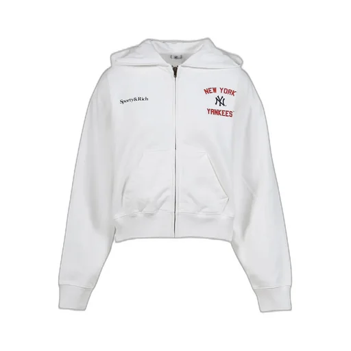 Homerun Cropped Zip Hoodie / Wht