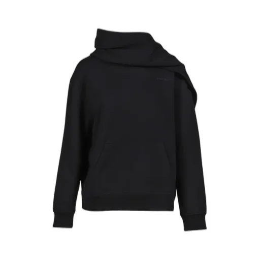 Scarf Embroidered Hoodie / Blk