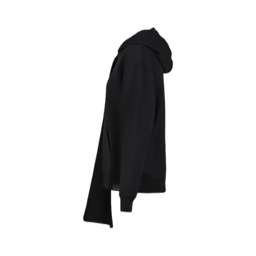 Scarf Embroidered Hoodie / Blk