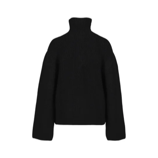 Ribbed Wool Trucker Sweater / Blk