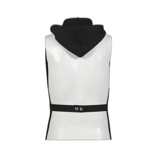 Sleeveless Zipped Wool Cardigan / Blk