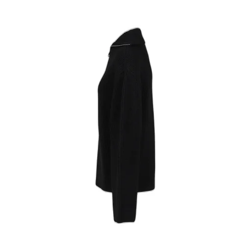 Ribbed Wool Trucker Sweater / Blk