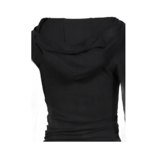 Hooded Shirring Top / Black