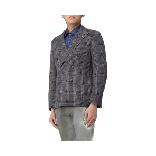 Manuel Ritz Double Breasted Overcheck Blazer