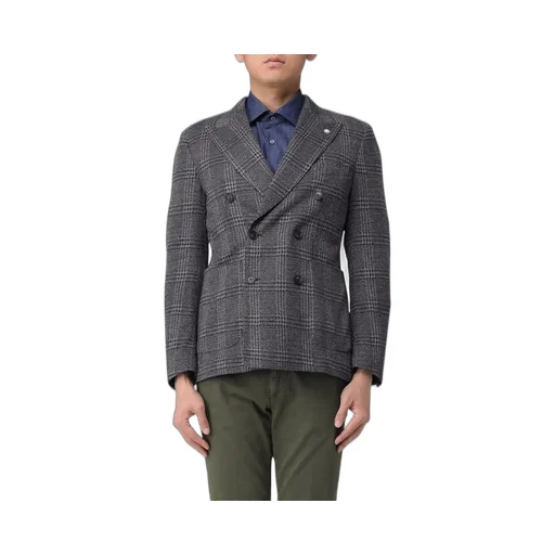 Manuel Ritz Double Breasted Overcheck Blazer