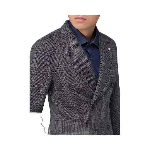 Manuel Ritz Double Breasted Overcheck Blazer