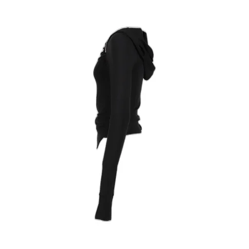 Hooded Shirring Top / Black
