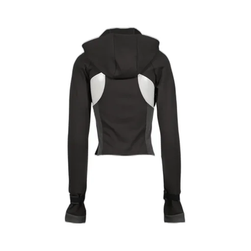 Hooded Asymmetric Zip Top / Dark Gry