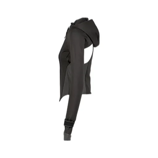 Hooded Asymmetric Zip Top / Dark Gry