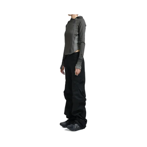 Hooded Asymmetric Zip Top / Dark Gry