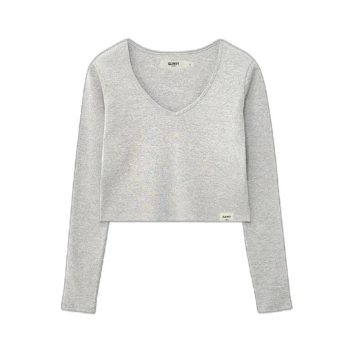 G Classic V-Neck Long Sleeve / Melange Gry