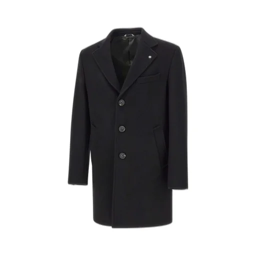 Manuel Ritz Notched Lapel Wool Coat