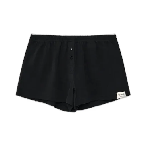 Button Fly Mini Shorts / Black