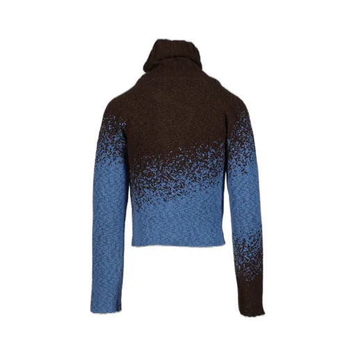 Flow Jaquard Short Cardigan / Blu